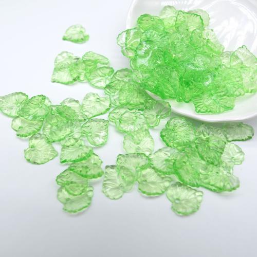 Acrylic Pendants petals DIY green Sold By Bag