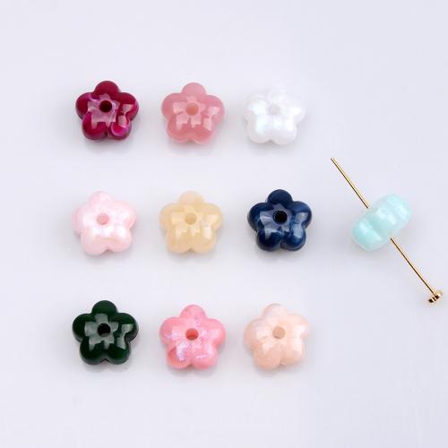 Glóthach Stíl Beads Aicrileach, Flower, DIY, dathanna níos mó le haghaidh rogha, 15x9mm, 20ríomhairí pearsanta/Mála, Díolta De réir Mála