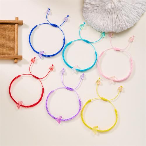 Crystal Bracelets with Knot Cord handmade fashion jewelry & for woman Length 6.29-8.66 Inch Sold By PC