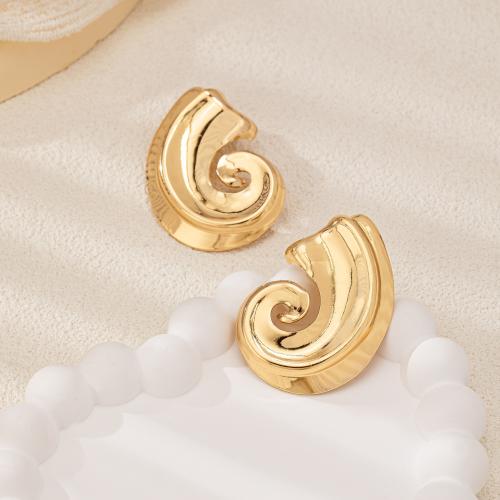 Lo zinco in lega Stud Earring, lega in zinco, placcato, per la donna, oro, Venduto da coppia