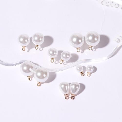 Zinc Alloy Pendants with ABS Plastic Pearl DIY white Sold By Bag