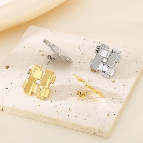 Stainless Steel Stud Earrings 304 Stainless Steel Vacuum Ion Plating for woman Sold By Pair