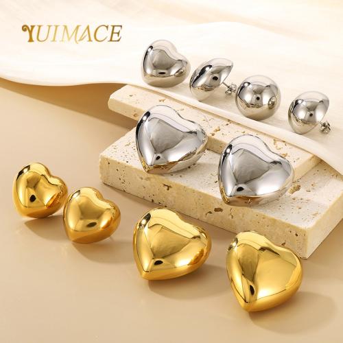 Stainless Steel Stud Earrings 304 Stainless Steel Vacuum Ion Plating for woman Sold By Pair