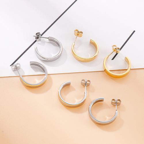 Stainless Steel Stud Earrings 304 Stainless Steel Vacuum Ion Plating for woman Sold By Pair