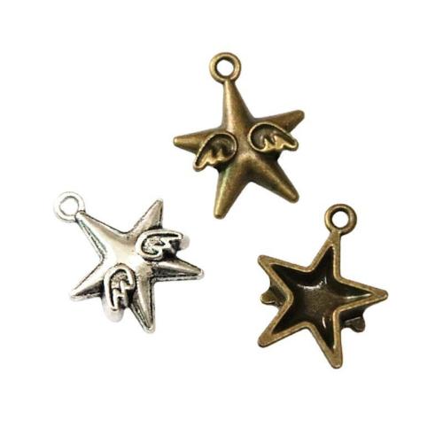 Cink Alloy Star Privjesak, Zvijezda, pozlaćen, možete DIY, više boja za izbor, 21.70x18mm, 50računala/Torba, Prodano By Torba