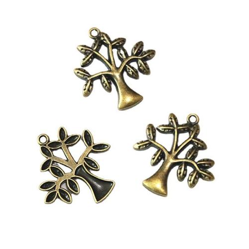 Sinc Alloy Pendants, Crann, dath práis antique plátáilte, DIY, 32.70x31mm, 40ríomhairí pearsanta/Mála, Díolta De réir Mála