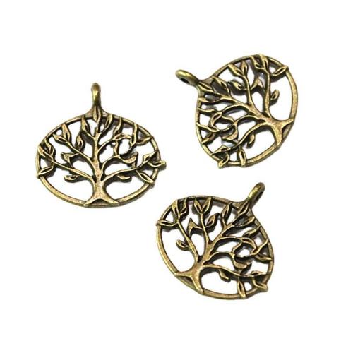 Zinc Alloy Pendants Tree antique brass color plated DIY Sold By Bag