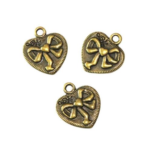 Zinc Alloy Heart Pendants antique brass color plated DIY Sold By Bag