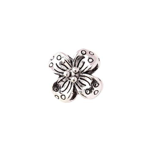 Gioielli Spacer Beads, 925 sterline d'argento, Fiore, Vintage & DIY, 8.50x7.50mm, Foro:Appross. 3mm, Venduto da PC