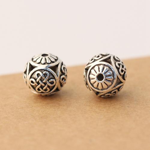 Spacer Beads Jewelry 925 Sterling Silver Round vintage & DIY & hollow 10mm Approx 1.5mm Sold By PC