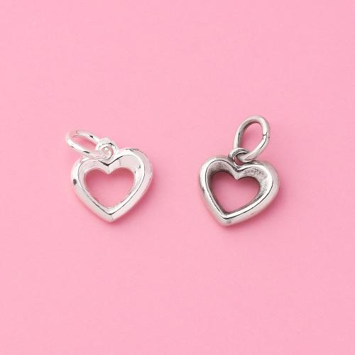 925 Sterling Silver Pendant Heart DIY & hollow Approx 3.6mm Sold By PC