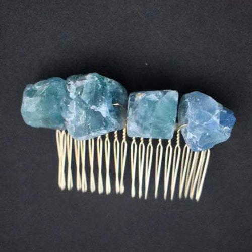 Dekoratív Hair Combs, Cink ötvözet, -val Természetes Quartz, a nő, több színt a választás, 80x35mm, Által értékesített PC