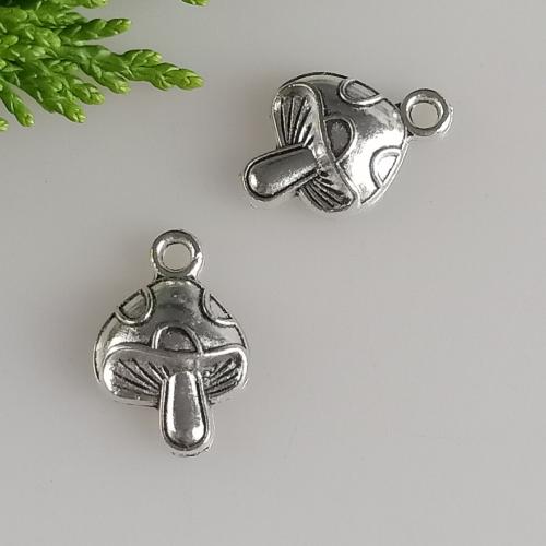 Zinc Alloy Pendants mushroom antique silver color plated DIY Sold By Bag