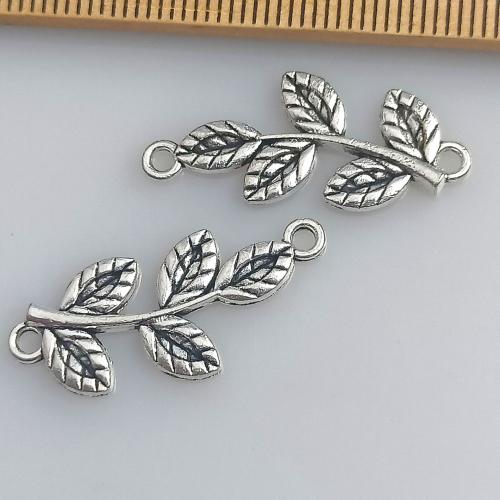 Sinc Alloy nascóirí, Leaf, dath airgid antique plátáilte, DIY, 13x28mm, 100ríomhairí pearsanta/Mála, Díolta De réir Mála