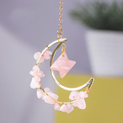 Hangende Ornamenten, Zinc Alloy, met Natuurlijke Quartz, voor thuis en op kantoor, meer kleuren voor de keuze, Lengte Ca 29.5 cm, Verkocht door PC