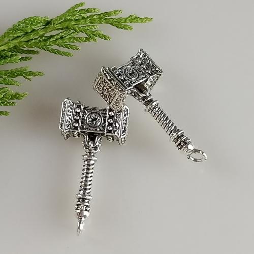 Zinc Alloy Tool Pendants hammer antique silver color plated DIY Sold By Bag