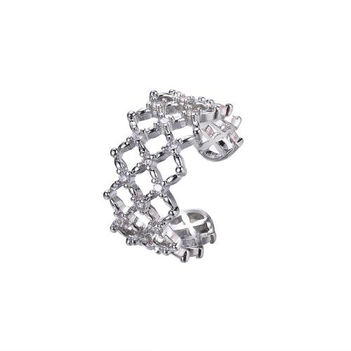 Cúbicos Circonia Micro Pave anillo de latón, metal, Joyería & micro arcilla de zirconia cúbica & para mujer, tamaño:7, Vendido por UD