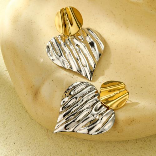 Stainless Steel Stud Earrings 304 Stainless Steel Heart fashion jewelry & for woman Sold By Pair