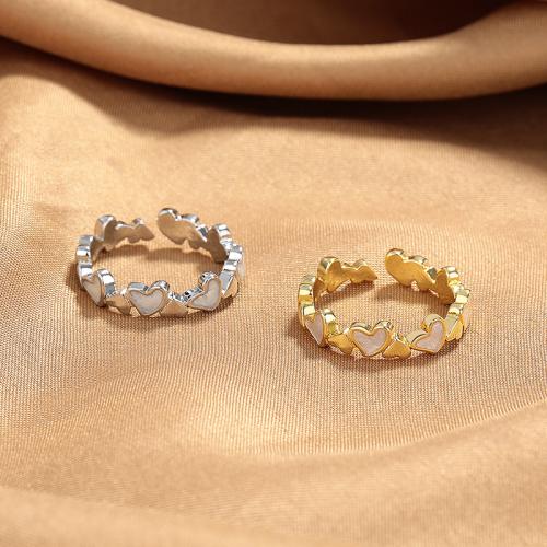 Brass Finger Ring Heart epoxy gel fashion jewelry & for woman Sold By PC