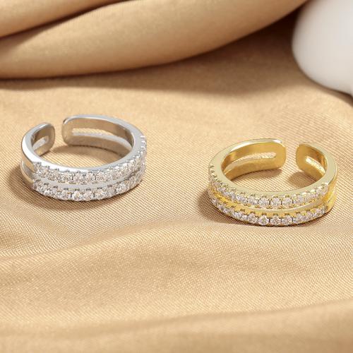 Kubieke Circonia Micro Pave Brass Ring, Messing, mode sieraden & micro pave zirconia & voor vrouw, meer kleuren voor de keuze, Verkocht door PC