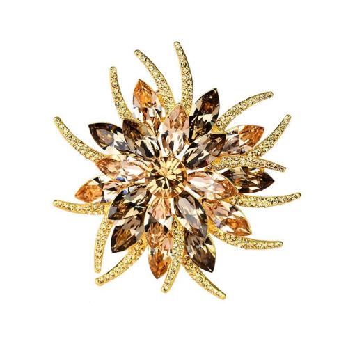 Broches en alliage de zinc, bijoux de mode & pour femme & avec strass, plus de couleurs à choisir, 68x68mm, Vendu par PC