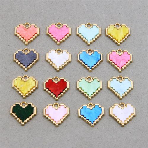 Zinc Alloy Heart Pendants plated DIY & enamel nickel lead & cadmium free Sold By Bag