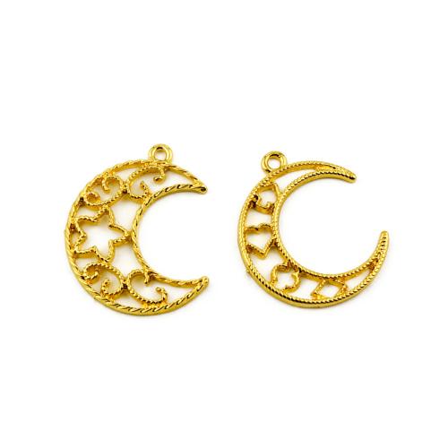 Zinc Alloy Moon Pendants gold color plated DIY Sold By Bag