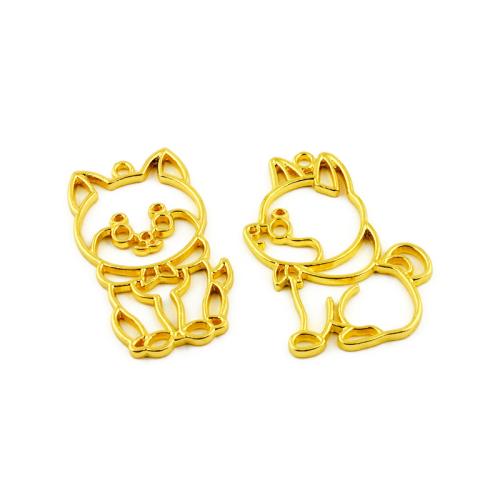 Zinc Alloy Animal Pendants Dog gold color plated DIY Sold By Bag