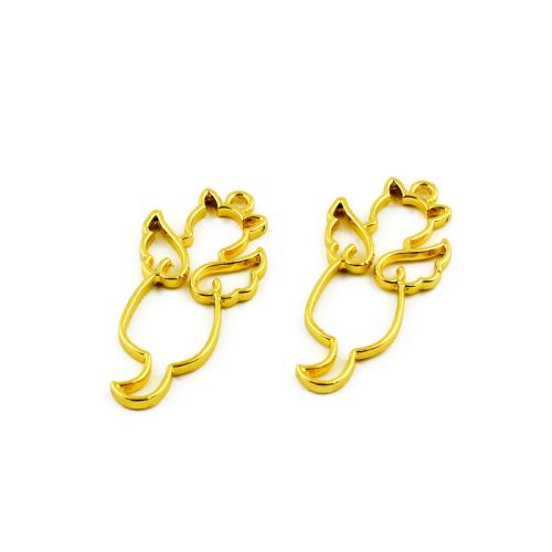 Zinc Alloy Animal Pendants Cat gold color plated DIY Sold By Bag