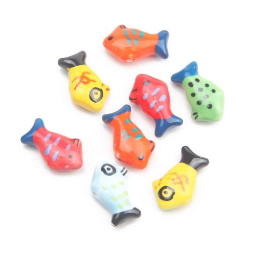 Porcelain Jewelry Beads Fish DIY Sold By Bag