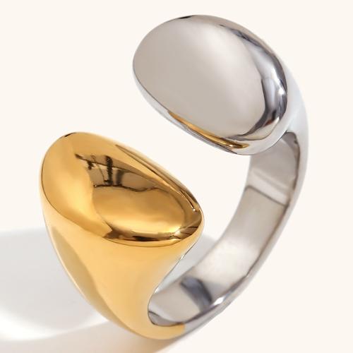 Stainless Steel Finger Ring 304 Stainless Steel plated fashion jewelry & for woman & two tone Sold By PC