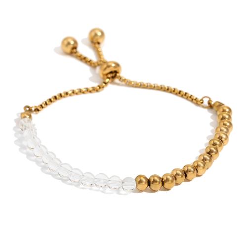 Pulsera de Acrílico, con acero inoxidable 304, 18K chapado en oro, Joyería & diverso tamaño para la opción & para mujer, Vendido por UD