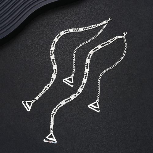 Body Chain Sieraden, Zinc Alloy, plated, voor vrouw & met strass & hol, meer kleuren voor de keuze, Verkocht door PC