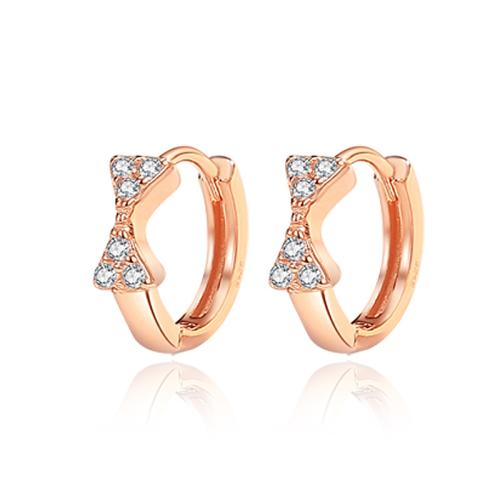 Cubic Zirconia micro pavimenta Sterling Silver Earring, 925 argento sterlina, Nodo di Cravatta, Micro spianare cubic zirconia & per la donna, nessuno, 14mm, Venduto da coppia