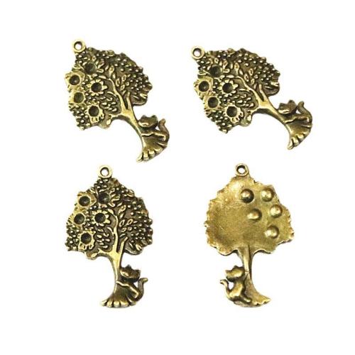 Zinc Alloy Pendants Tree antique brass color plated DIY Sold By Bag