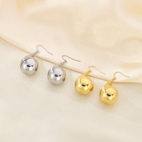 Stainless Steel Drop Earring 304 Stainless Steel Teardrop Vacuum Ion Plating for woman Sold By Pair