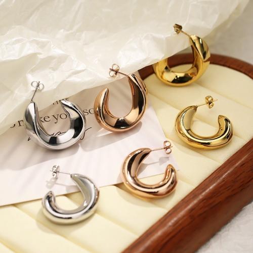 Stainless Steel Stud Earrings 304 Stainless Steel Vacuum Ion Plating & for woman Sold By Pair