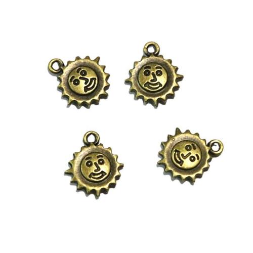 Zinc Alloy Pendants Sun antique brass color plated DIY Sold By Bag