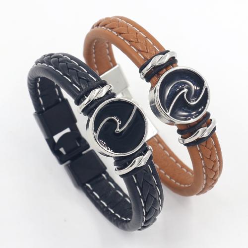 Microfiber PU Bracelet with Zinc Alloy plated punk style & Unisex Sold By PC