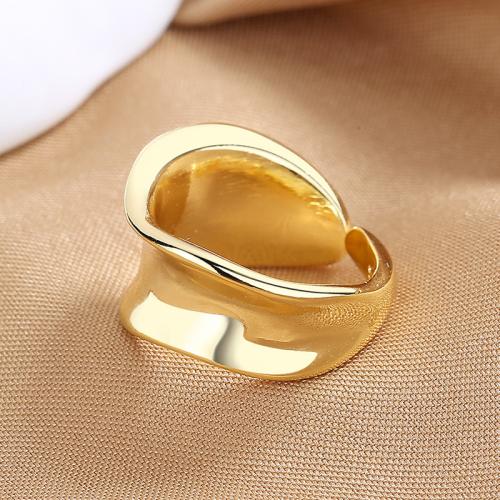 Brass Finger Ring 18K gold plated fashion jewelry & for woman golden Sold By PC