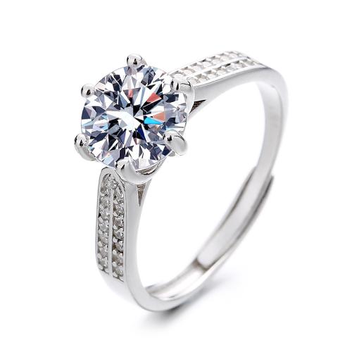 Cubic Zirconia Micro Pave Brass Ring fashion jewelry & micro pave cubic zirconia & for woman silver color Sold By PC