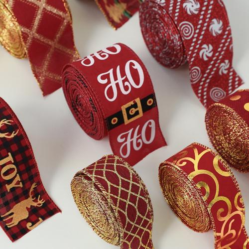 Cloth Tinsel Christmas Design red wide 6.3cm Sold By Lot