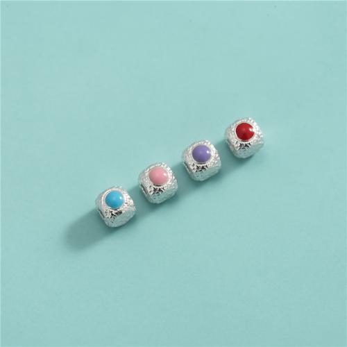 925 Sterling Silver Beads DIY & enamel mixed colors 4.50mm Approx 1.4mm Approx Sold By Lot