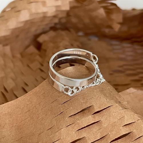 Sterling Silver smycken finger ring, 925 sterling silver, mode smycken & för kvinna, fler färger för val, Inner diameter:16.5mm, Säljs av PC