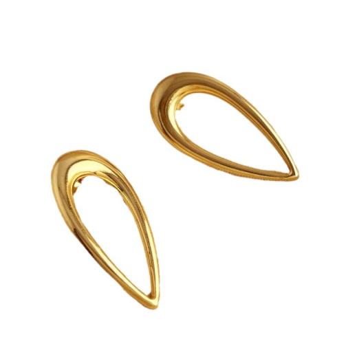 Stainless Steel Stud Earrings 304 Stainless Steel 18K gold plated fashion jewelry & for woman golden Sold By Pair