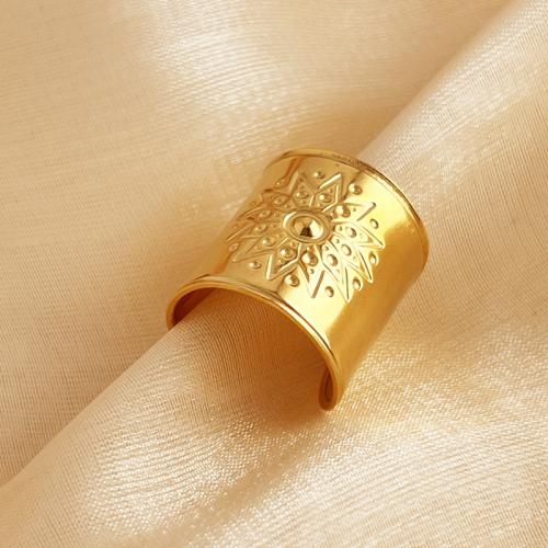 Stainless Steel Finger Ring 304 Stainless Steel 18K gold plated fashion jewelry & for woman golden Sold By PC