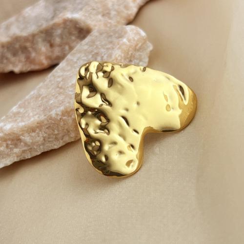 Stainless Steel Finger Ring 304 Stainless Steel Heart 18K gold plated fashion jewelry & for woman golden Sold By PC