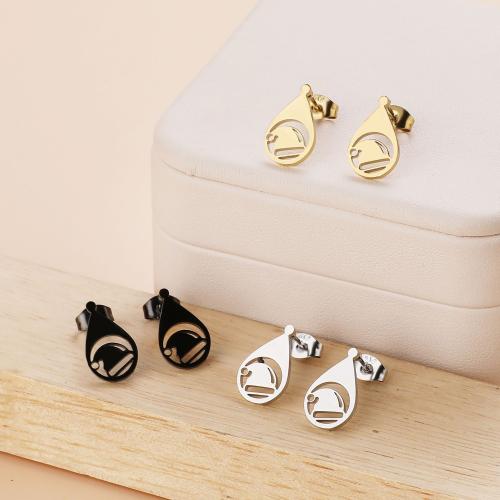 Stainless Steel Stud Earrings 304 Stainless Steel Teardrop Vacuum Ion Plating Christmas Design & fashion jewelry & for woman Sold By Bag