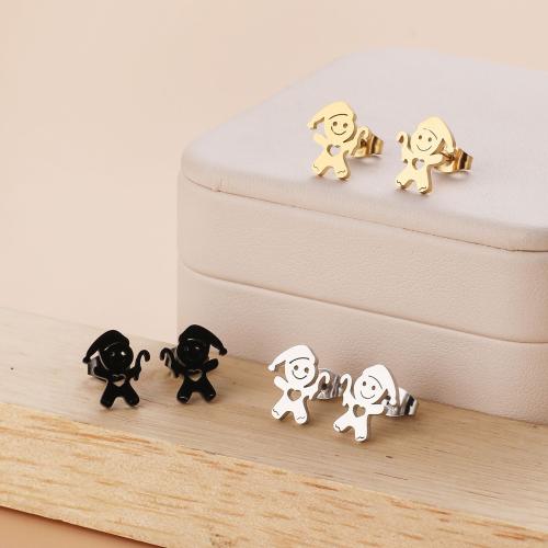 Stainless Steel Stud Earrings 304 Stainless Steel Vacuum Ion Plating Christmas Design & fashion jewelry & for woman Sold By Bag