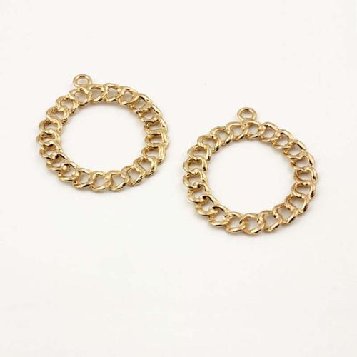 Zinc Alloy Pendants Round gold color plated DIY Sold By Bag